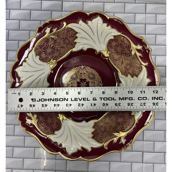Weimar Katharina Jutta Red/ White Porcelain Cake Stand Made In Germany - Picture 15 of 16